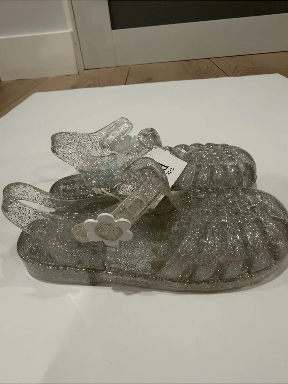 Place Silver Glitter Jelly Sandals (Kids)